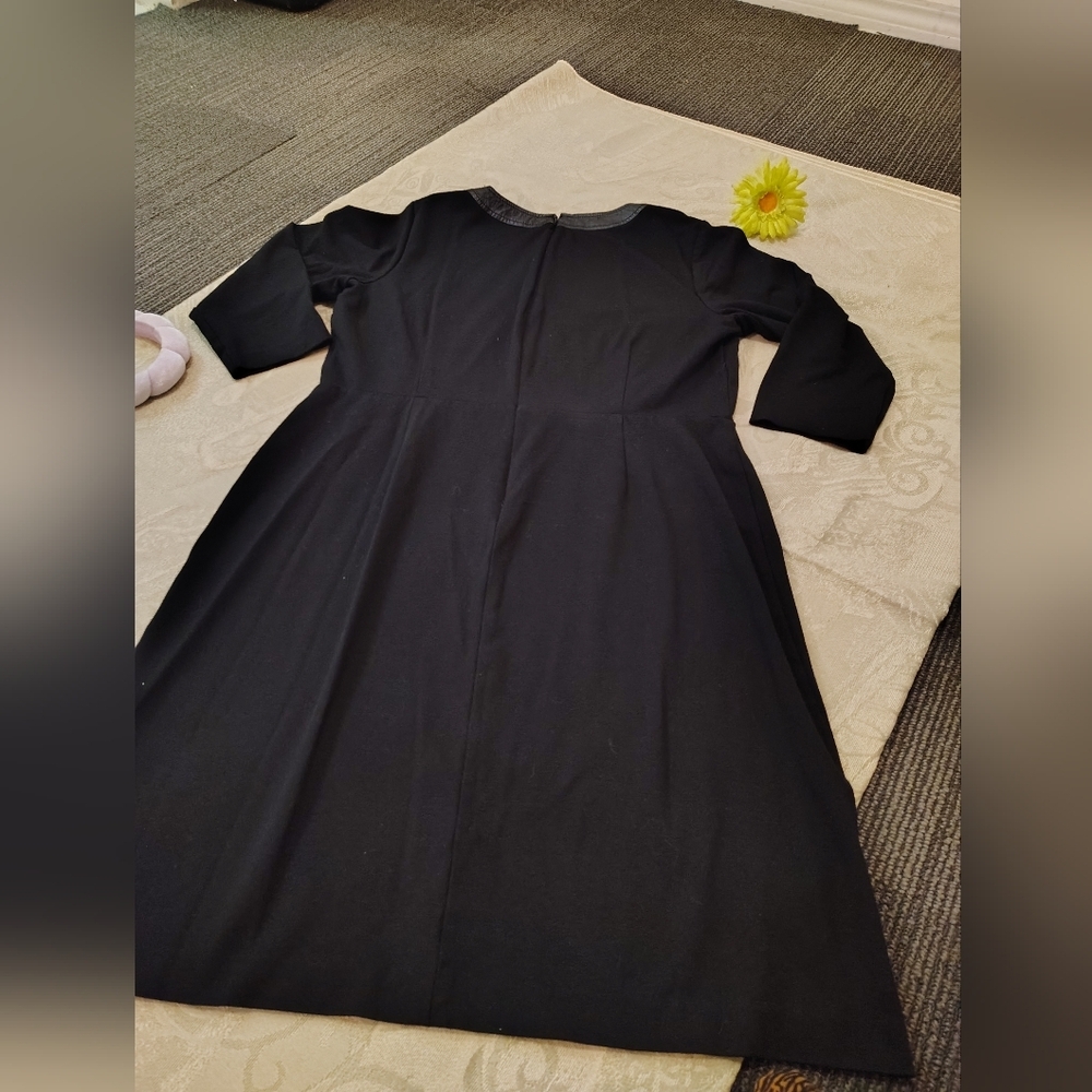 Talbots Black Midi Dress with Button Detail - Picture 3 of 6